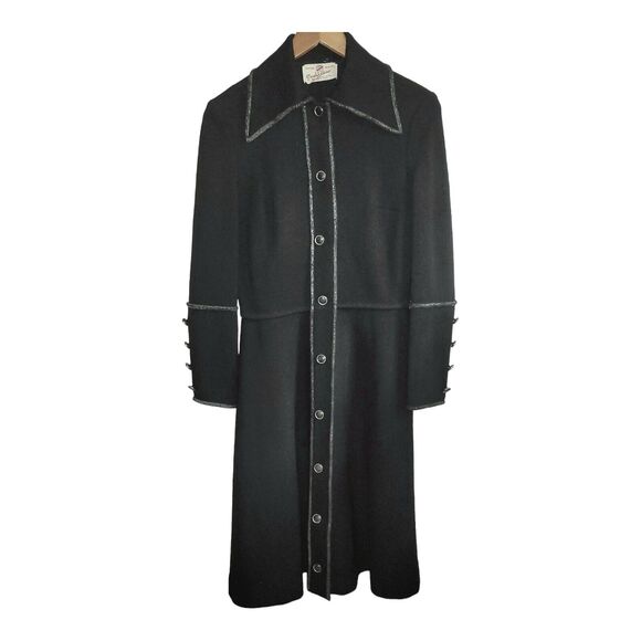 NWT Vintage Cadillac Mod 1960s Italian Pure Virgin Wool Long Black Sweater Flaws - Picture 1 of 16